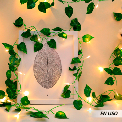Guirnalda de hojas artificiales con luz led - Imagen 2