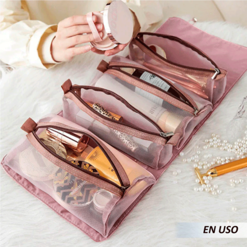 Bolsa de maquillaje enrollable para artículos de aseo personal