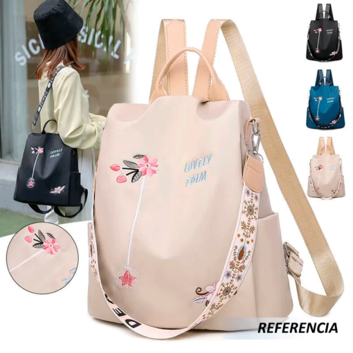 Mochila impermeable Oxford bordada para mujer - Imagen 5