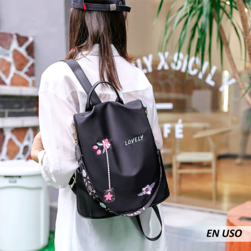 Mochila impermeable Oxford bordada para mujer