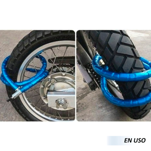 Cadena candado pitón para motos color rojo - Imagen 2