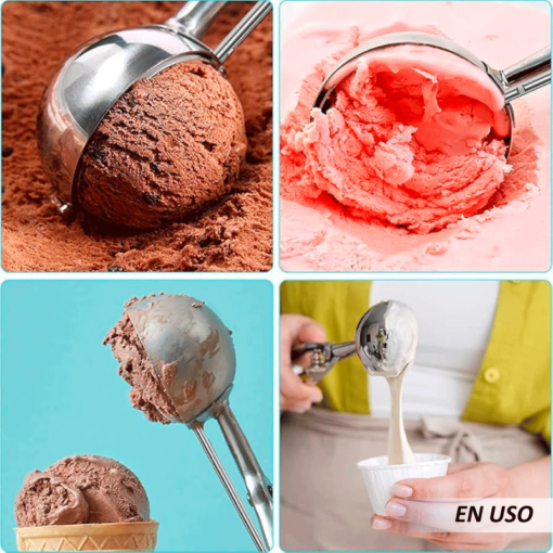 Cuchara de helado con mango de resorte