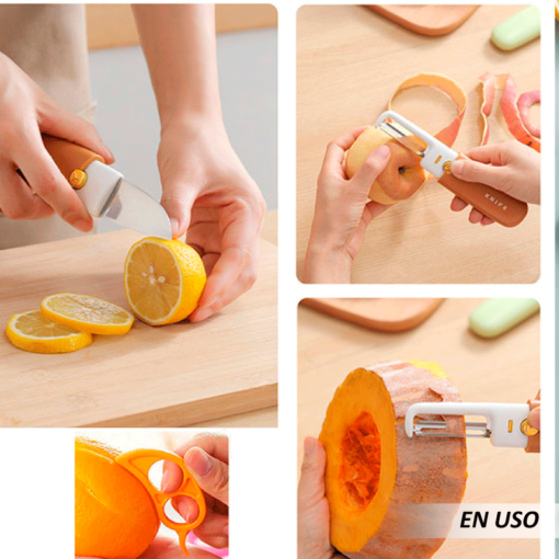 Pelador de cuchillos de frutas multifuncional 2 en 1