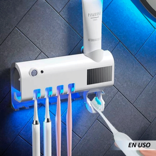 Desinfectante y soporte para cepillo de dientes con luz LED UV