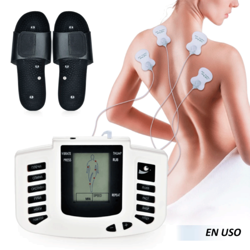 Estimulación muscular eléctrica con 4 parches de electrodos