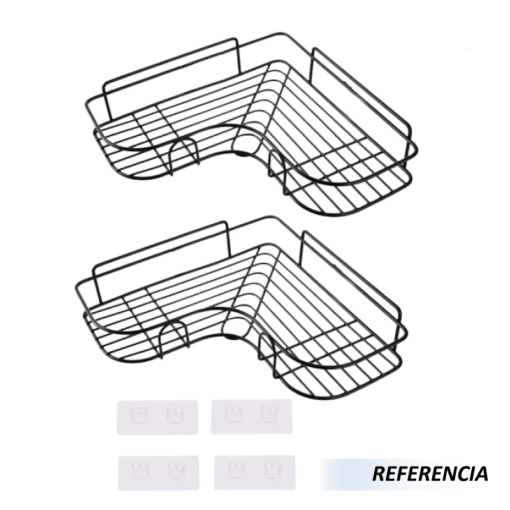 Estante de almacenamiento de esquina de baño de metal - Imagen 5