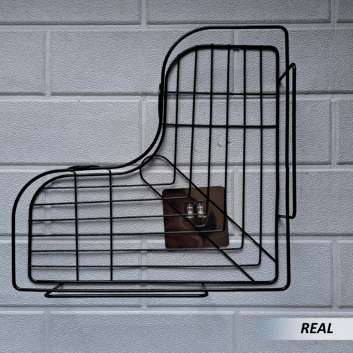 Estante de almacenamiento de esquina de baño de metal - Imagen 4