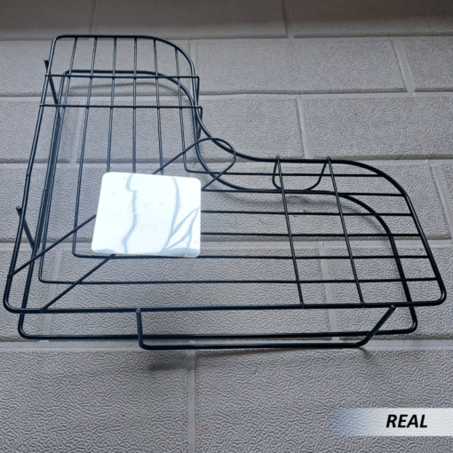 Estante de almacenamiento de esquina de baño de metal - Imagen 3