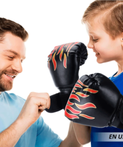 Guantes de boxeo estilo llama para adultos y niños