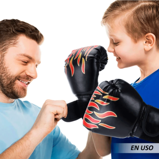 Guantes de boxeo estilo llama para adultos y niños