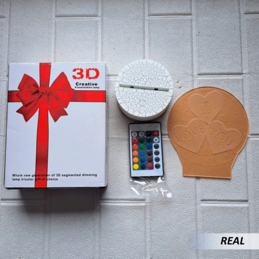 Lámpara LED 3D corazón con control  - Imagen 3
