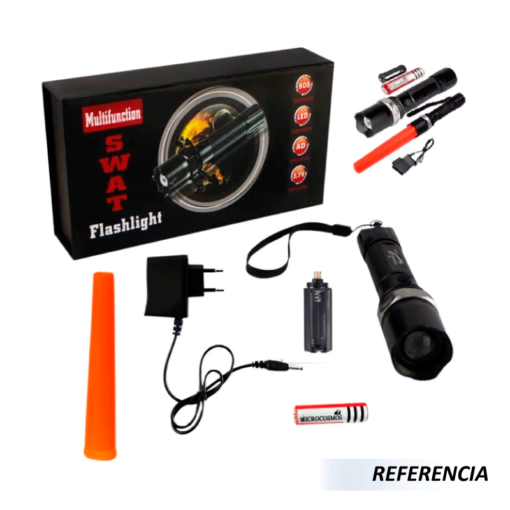 Linterna swat led recargable táctica zoom luz de emergencia - Imagen 5