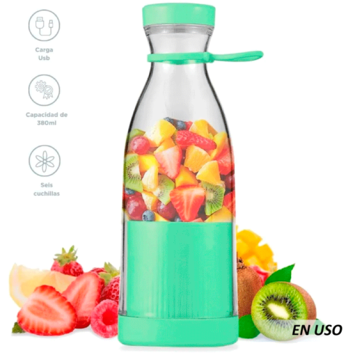 Mini licuadora recargable portátil en forma de botella
