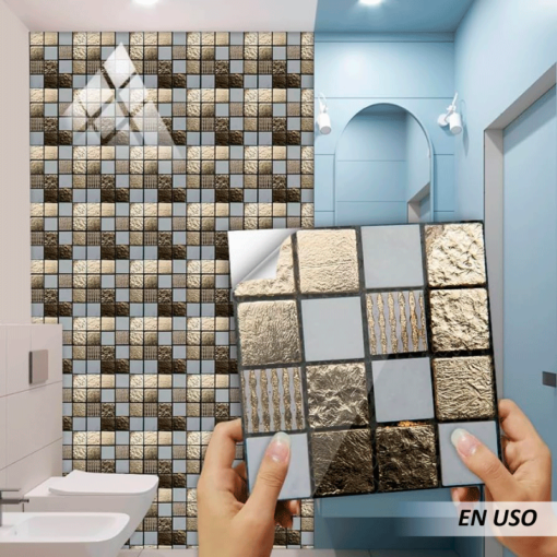 Mosaico dorado adhesivo - Imagen 2