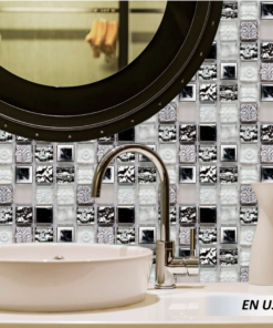  Mosaico plateado adhesivo