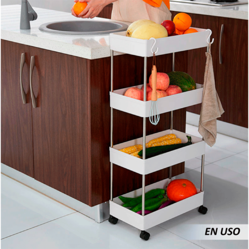 Organizador de 4 pisos de cocina con ruedas - Imagen 2