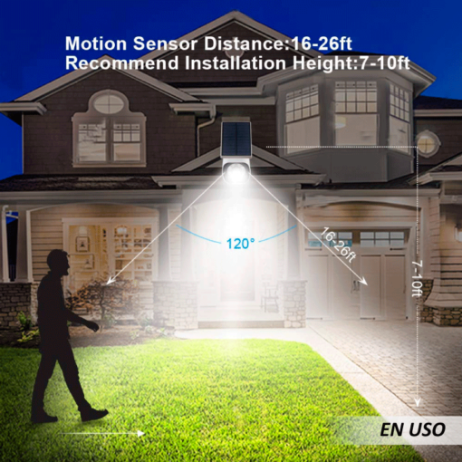 Luces solares LED con cabezales ajustables