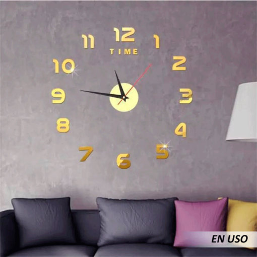 Reloj de pared autoadhesivo armable
