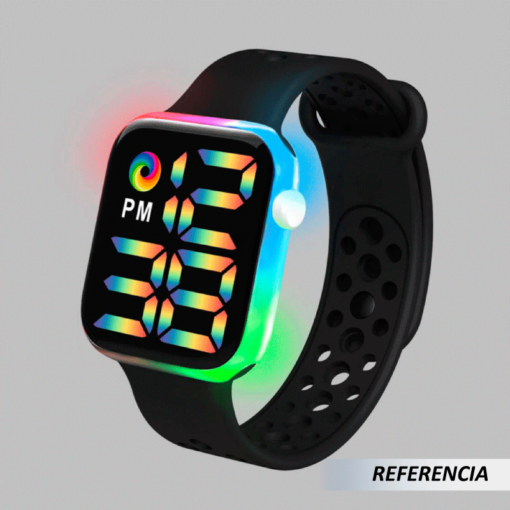 Reloj electrónico led con correa de arcoíris - Imagen 5