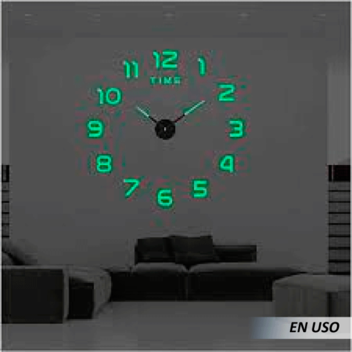 Reloj de pared luminoso autoadhesivo - Imagen 2