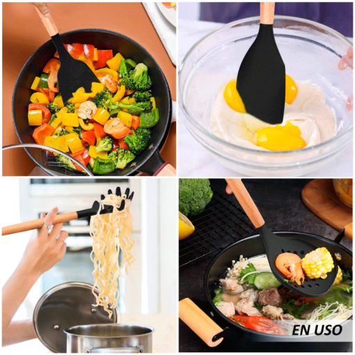 Set de utensilios de silicón