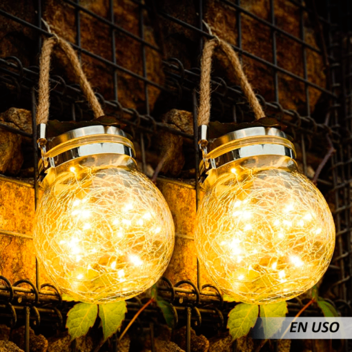 Linterna de luz Solar con grietas para decoración de Exteriores