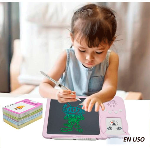 Tableta de escritura LCD con tarjetas Flash parlantes para niños - Imagen 2