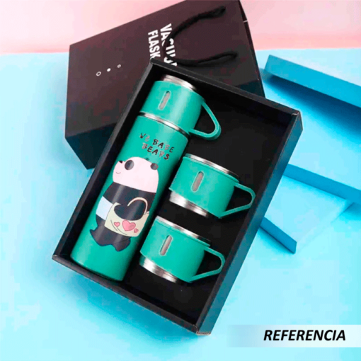 Juego de termo con tazas con diseño - Imagen 5