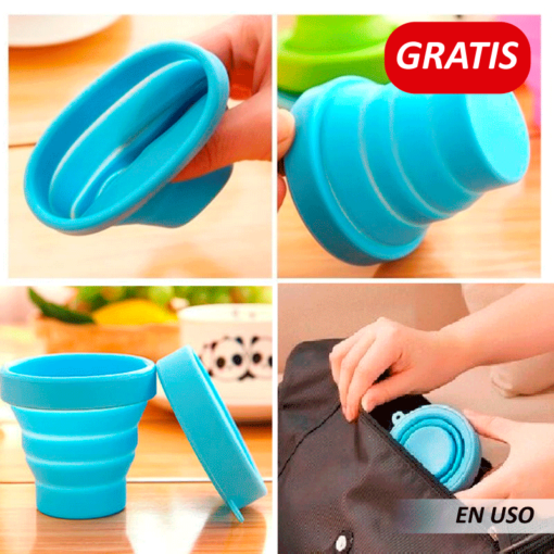 Vaso de silicona flexible con tapa