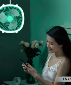 Ventilador de techo de mano recargable USB con luz