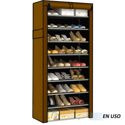 Zapatero portátil de 9 niveles con estructura resistente