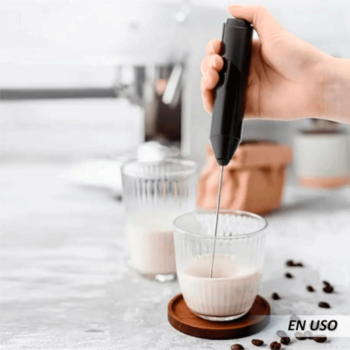 Espumador de leche eléctrico de mano con soporte