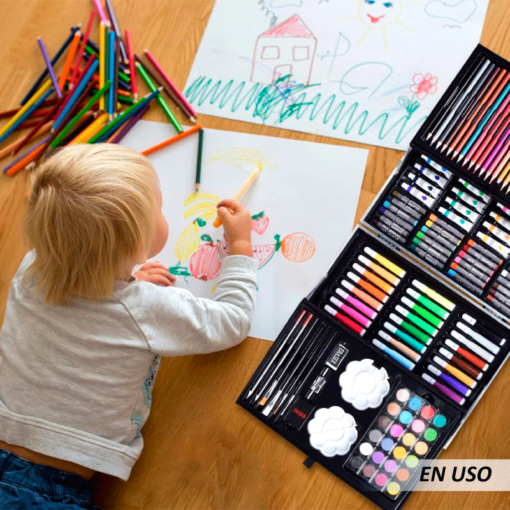 Juego de 145 lápices de colores para pintar con estuche artístico
