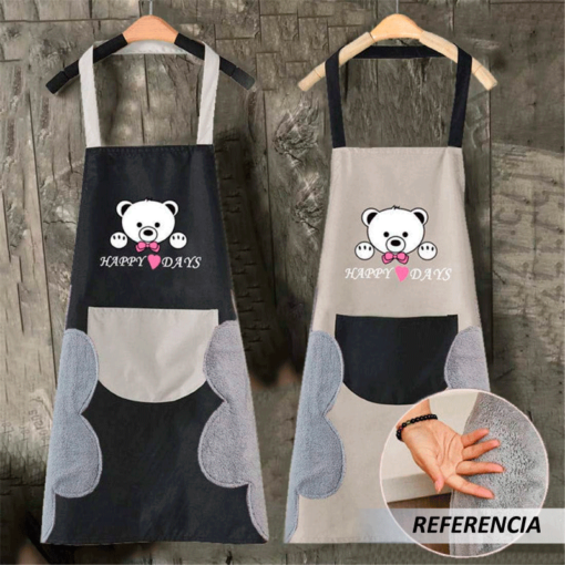 Delantal de cocina para mujer con bolsillos para limpiar - Imagen 3