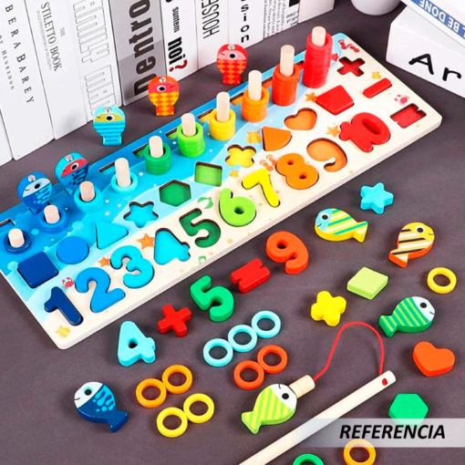 Rompecabezas de madera con formas y números - Imagen 3